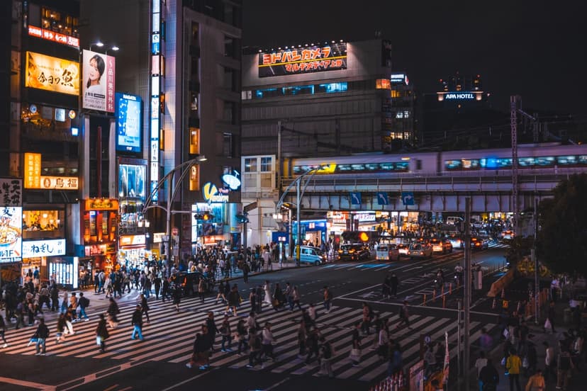 Tokyo nightlife cityscape