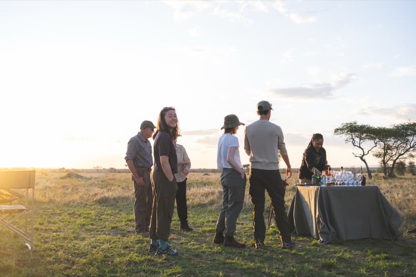 Safari sundowners in East Africa