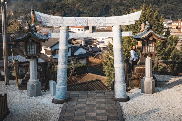 At a torii gate in Japan